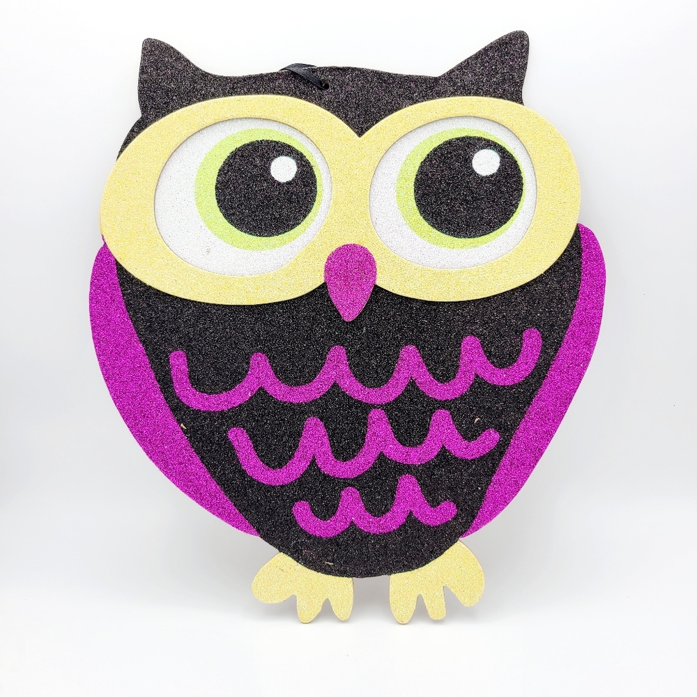 Door Sign Hanging Wall Art / Black / Purple / Yellow